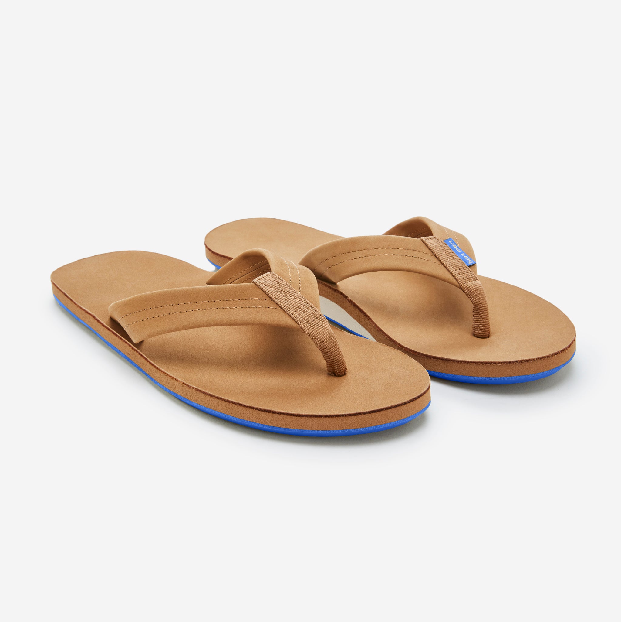 Mens Fields Flip Flops - Tan/Blue