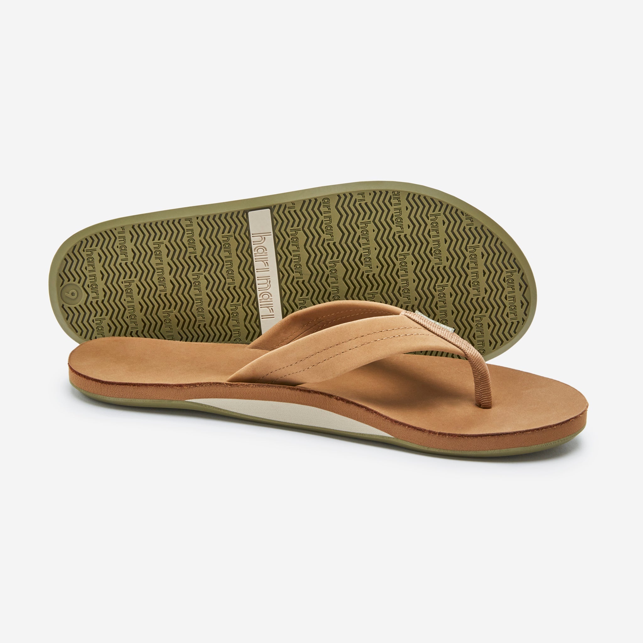 Hari Mari Fields Flip Flops - Tan/Olive