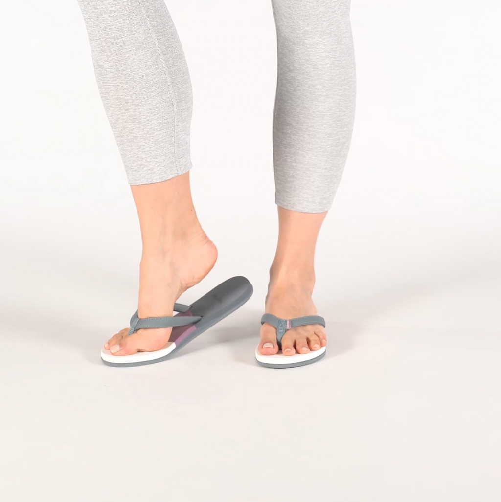 Riverberry Namaste Sling Style Flip Flops With Yoga Mat Padding Womens Sz 8  Gray