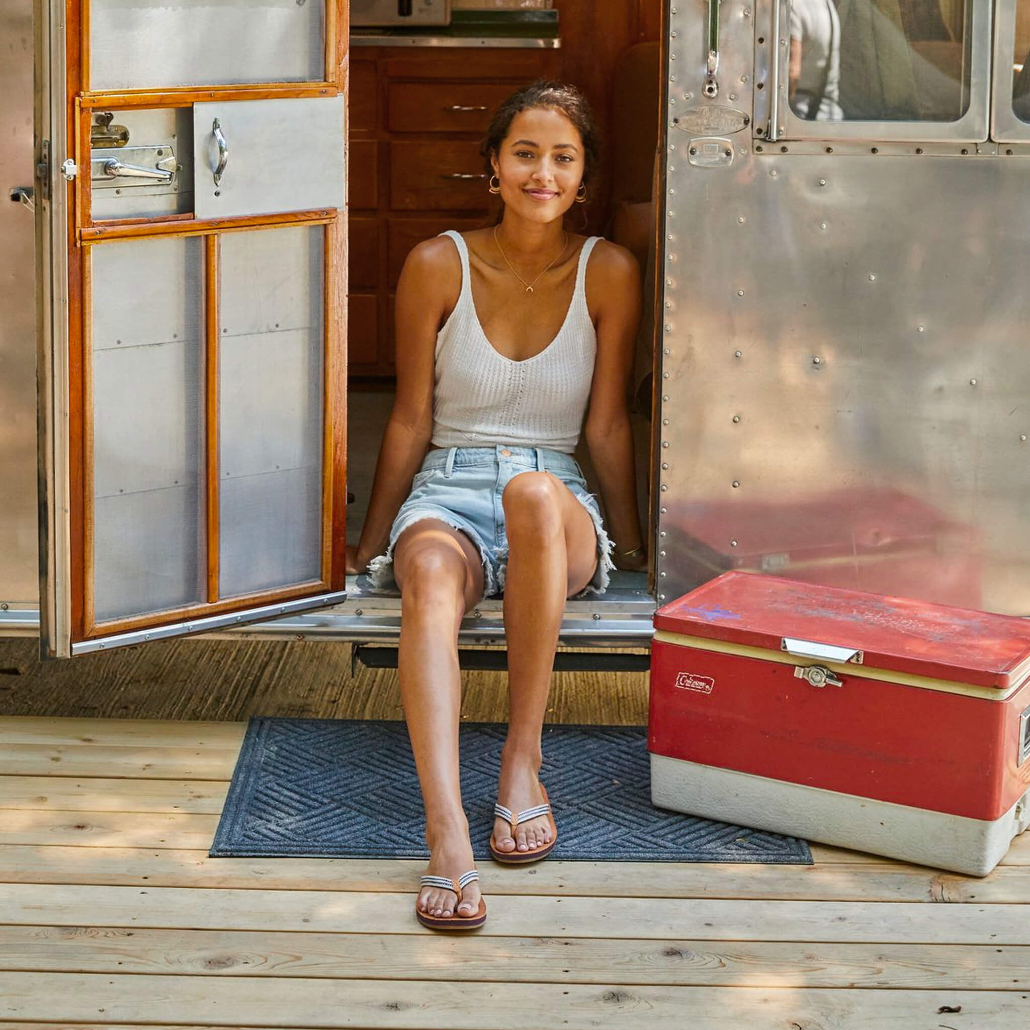 Women wearing hot sale flip flops