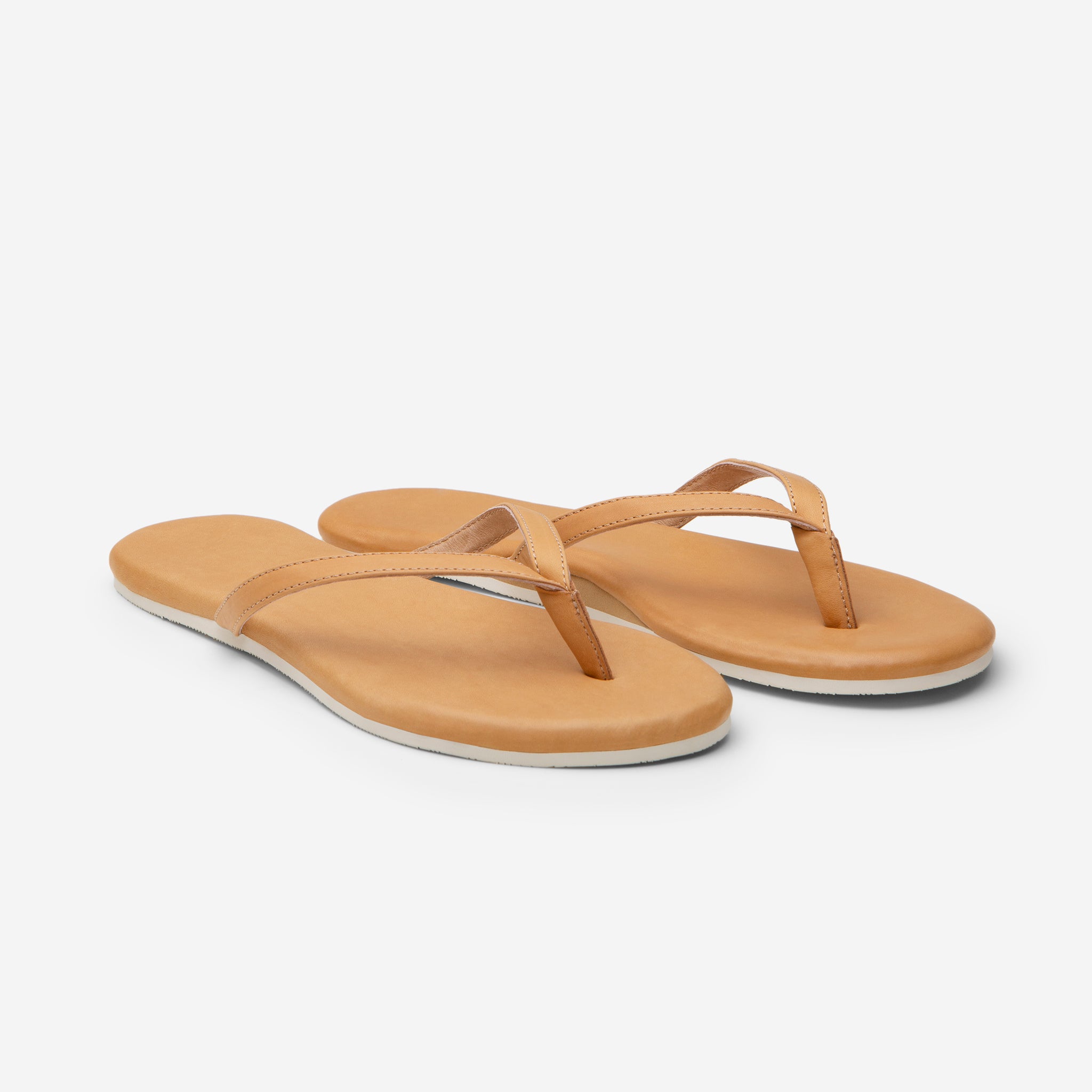 Natural Women's Mari Leather Flip Flops